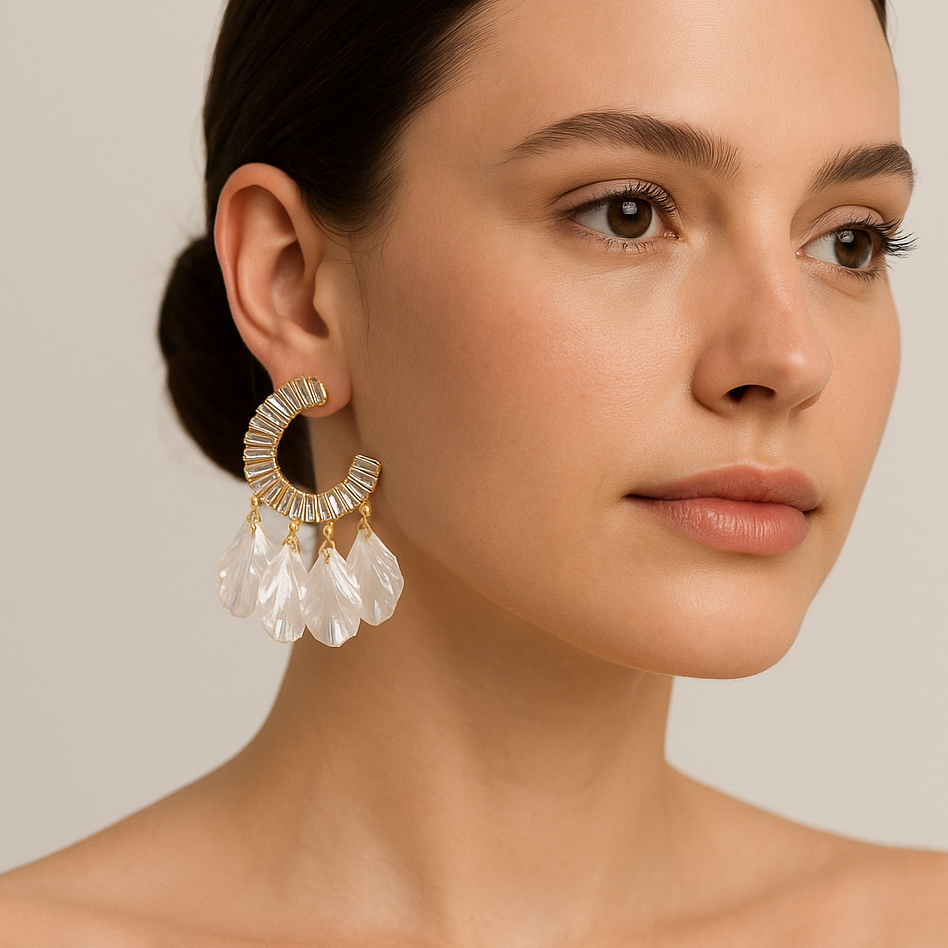 Drop summer shell earrings